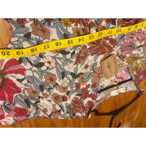 NWT Natural Life Small Floral Babydoll Mini Dress V-Neck Boho Pink Yellow - Picture 9 of 12